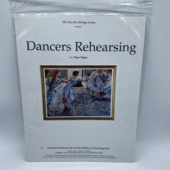 Dancers Rehearsing Cross Stitch Chart The Fine Arts Heritage Society Edgar Degas - Picture 1 of 8